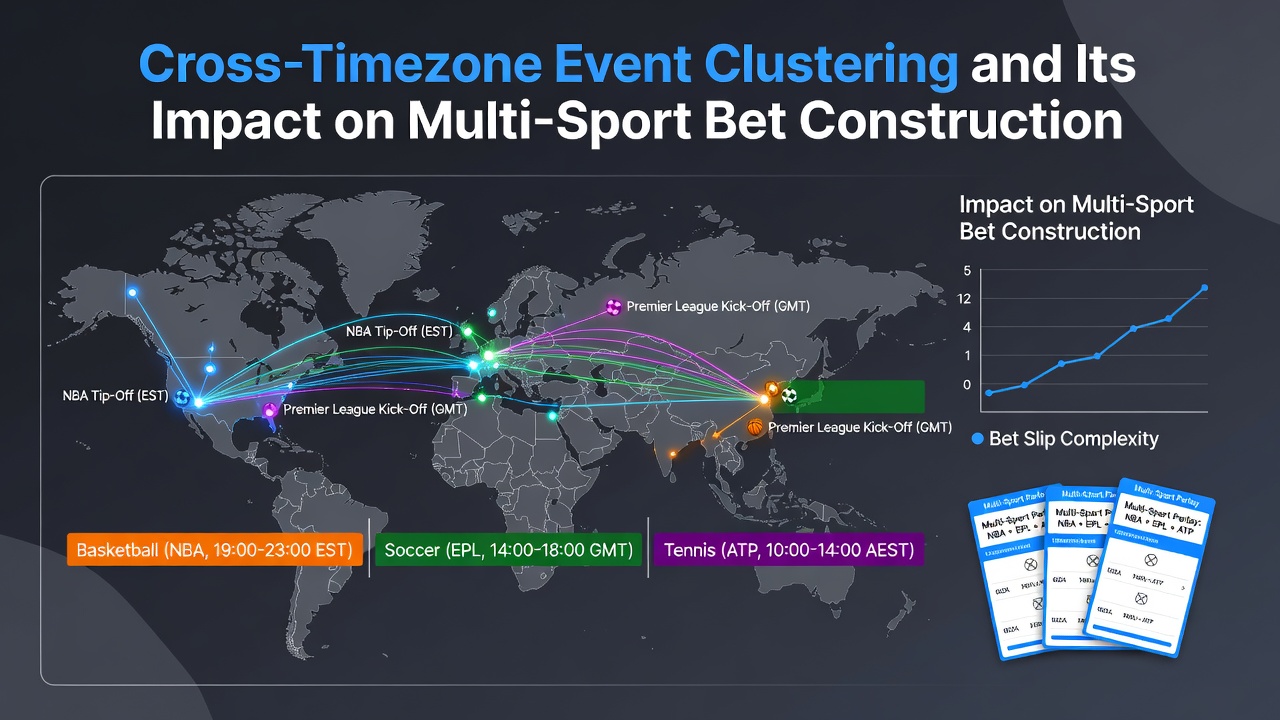 Betting operators analyzing clustered event data across multiple sports and time zones