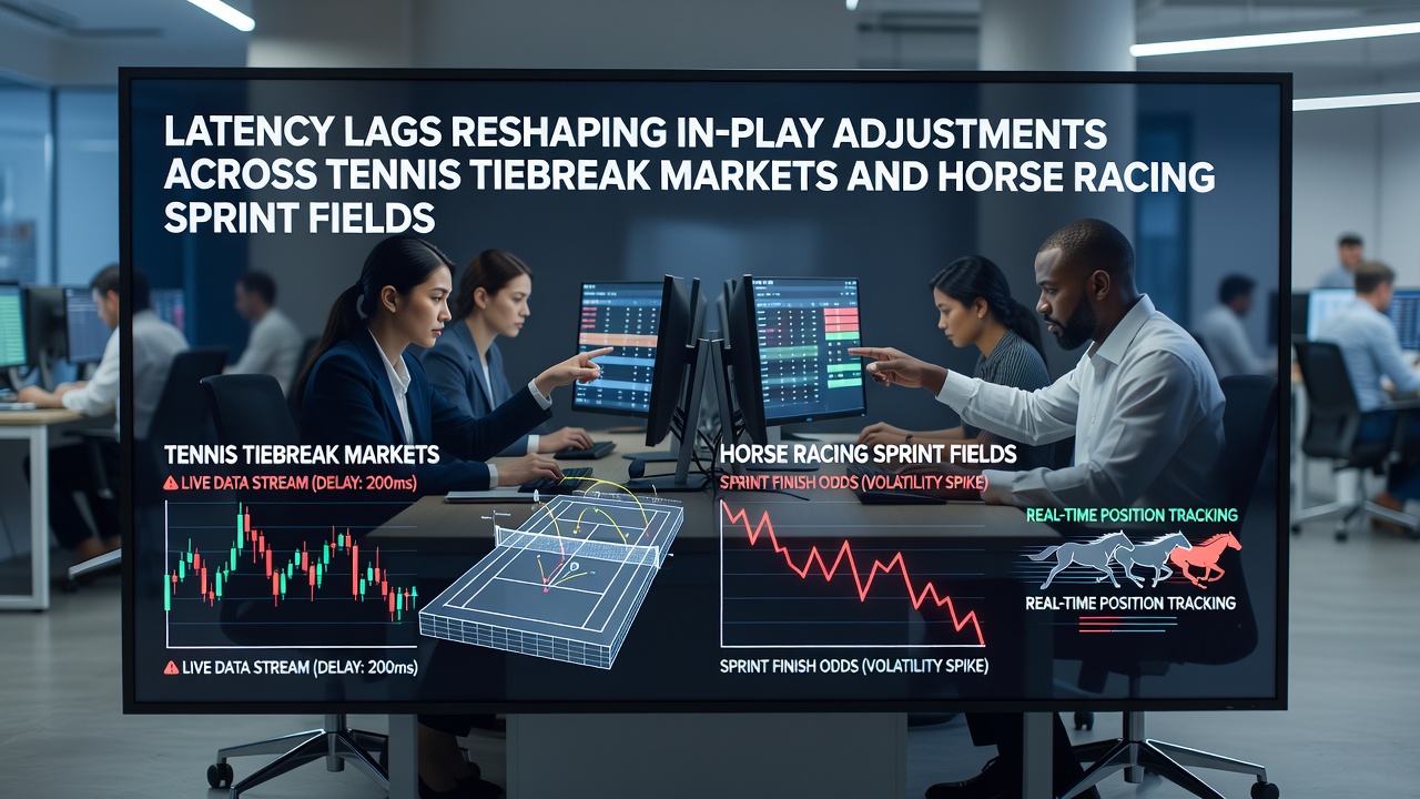 Comparison chart of latency measurements across tennis and horse racing betting platforms during peak events