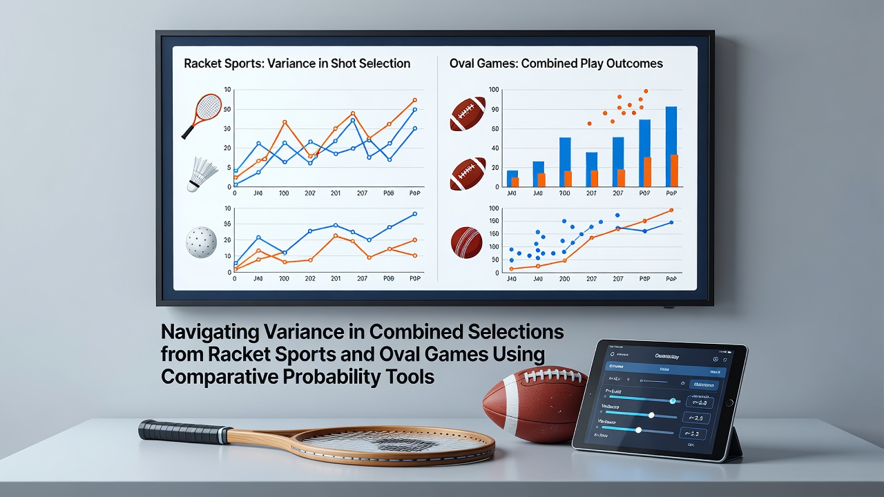 Comparative probability charts showing variance patterns across tennis matches and cricket sessions