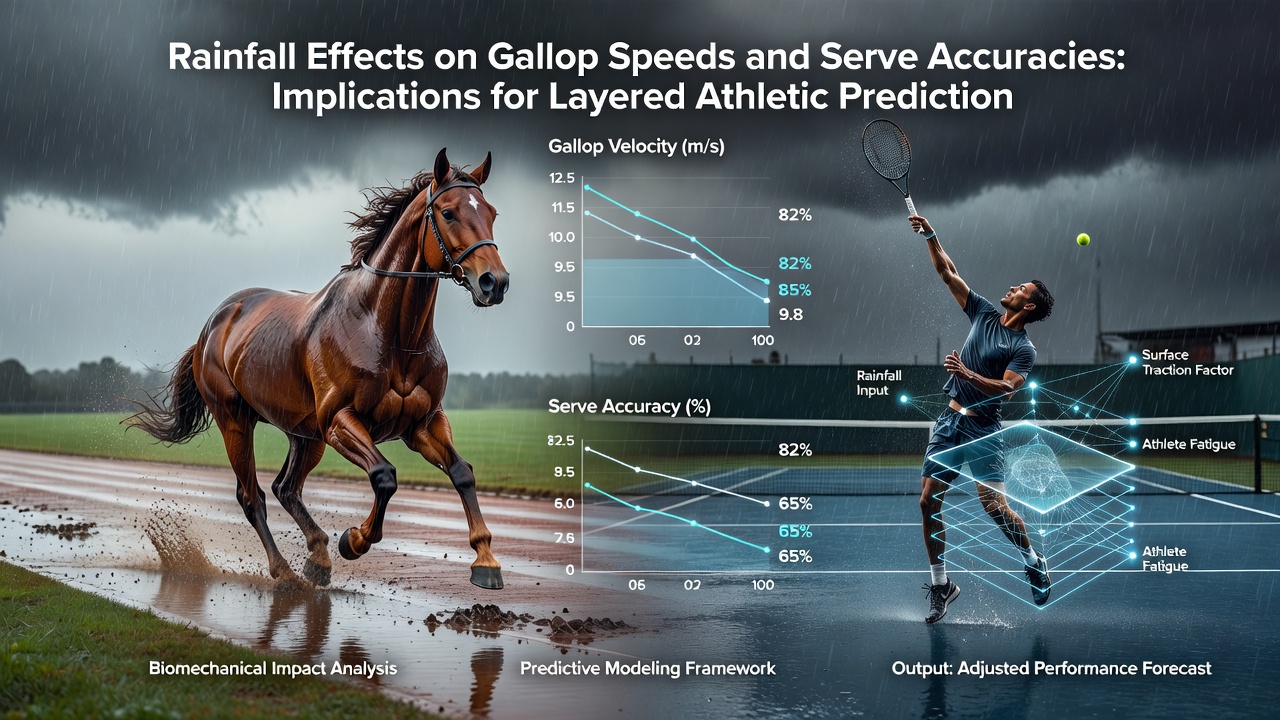 Data visualization of rainfall impact on horse gallop speeds and tennis serve percentages