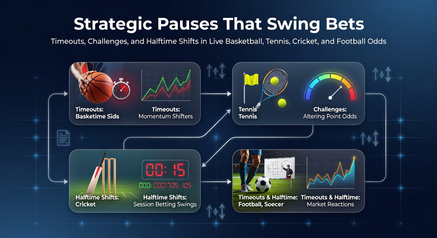 Live betting screen showing shifting odds during a basketball timeout in an NBA playoff game