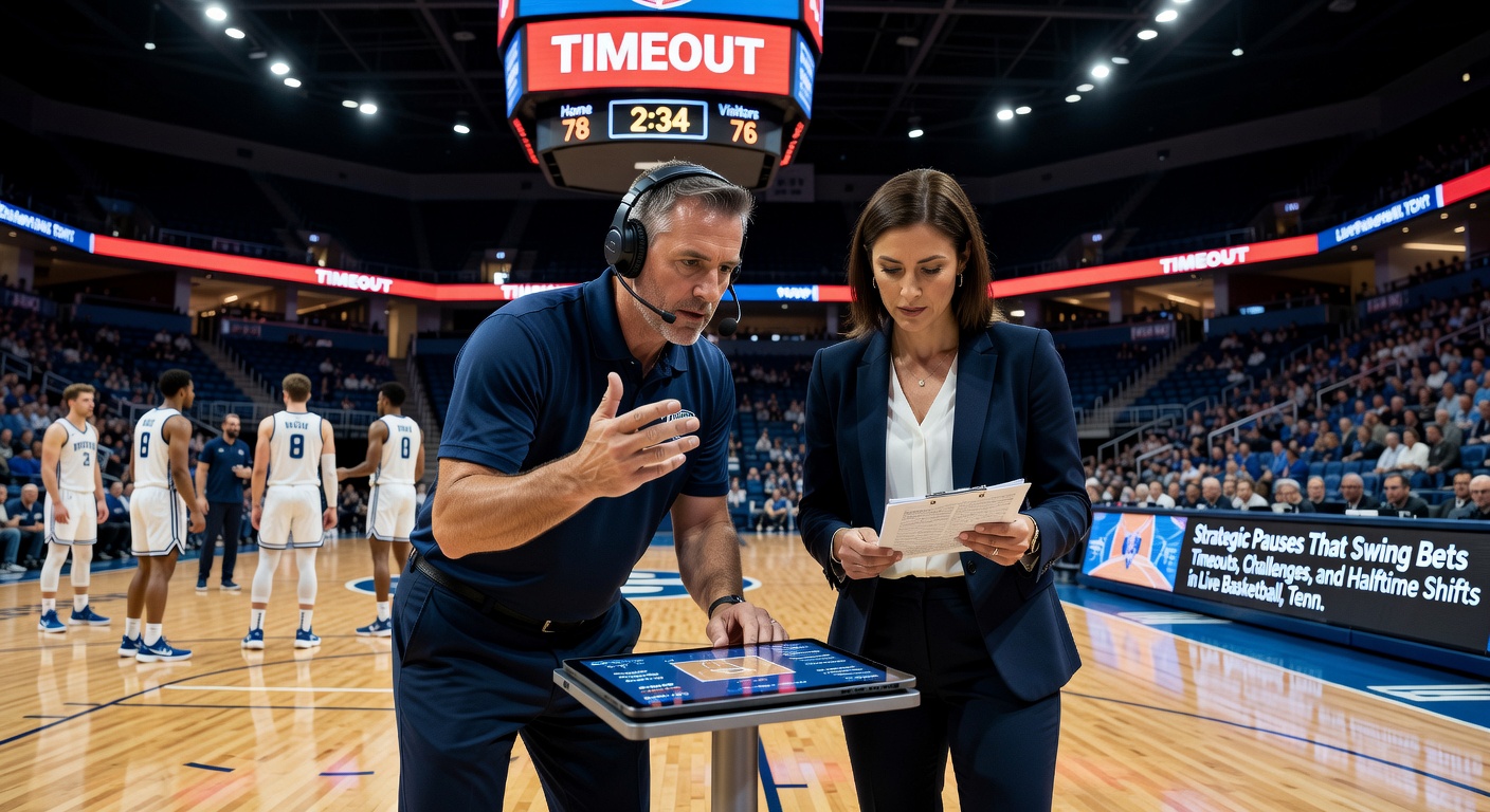 Tennis player challenging a line call on clay court with Hawk-Eye replay visible on stadium screen during a major tournament