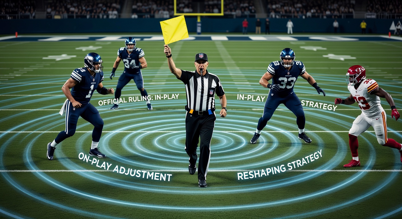 Tennis umpire reviewing a line call during a professional match while live odds update on betting terminals