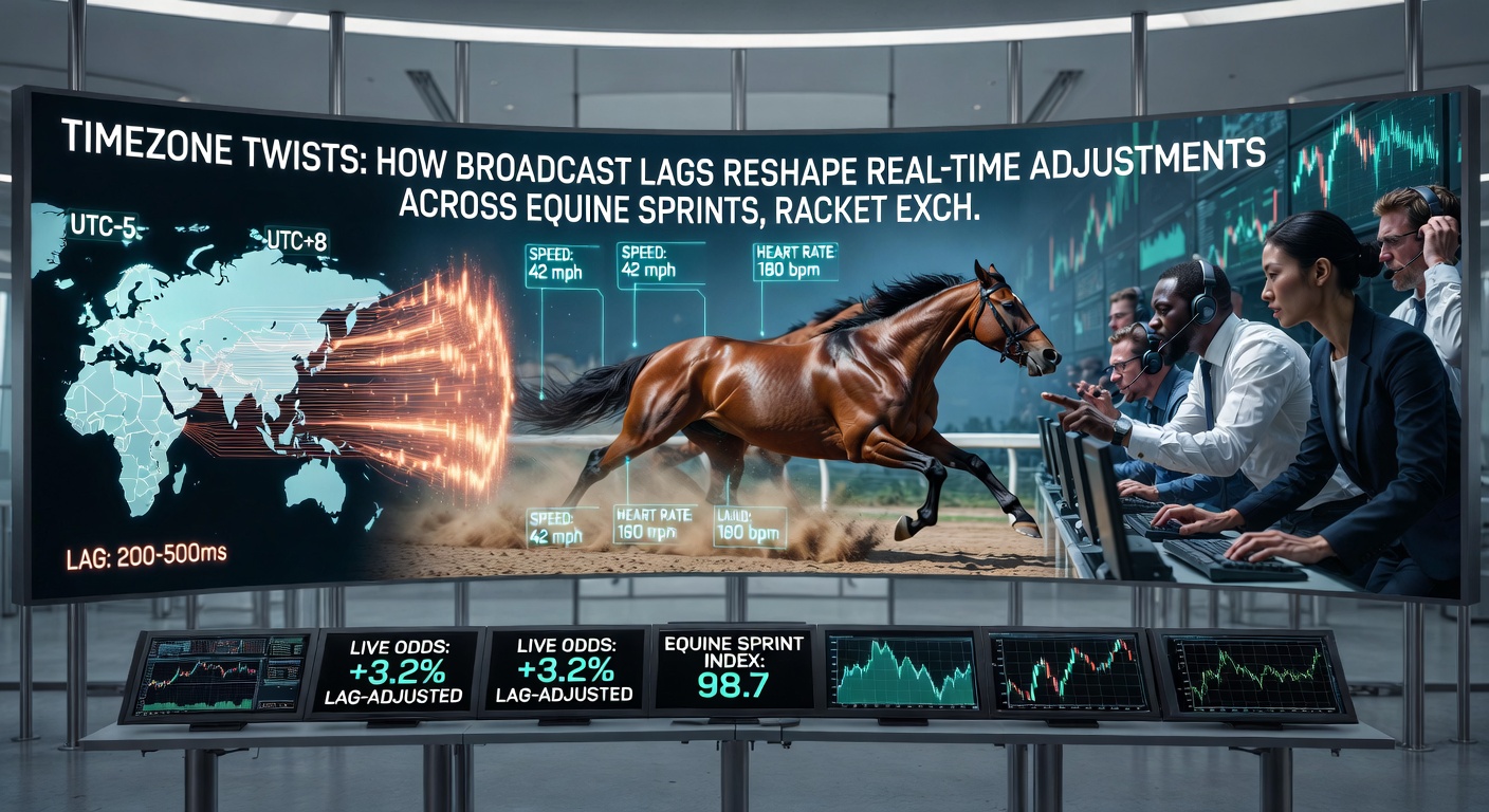 Diagram showing latency differences in live odds updates for horse racing, tennis, and basketball across timezones