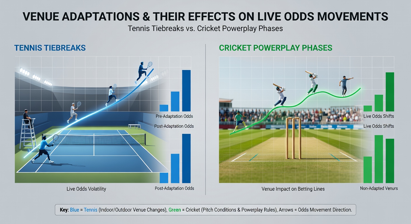 Tennis court surface adaptations influencing tiebreak dynamics and live betting shifts