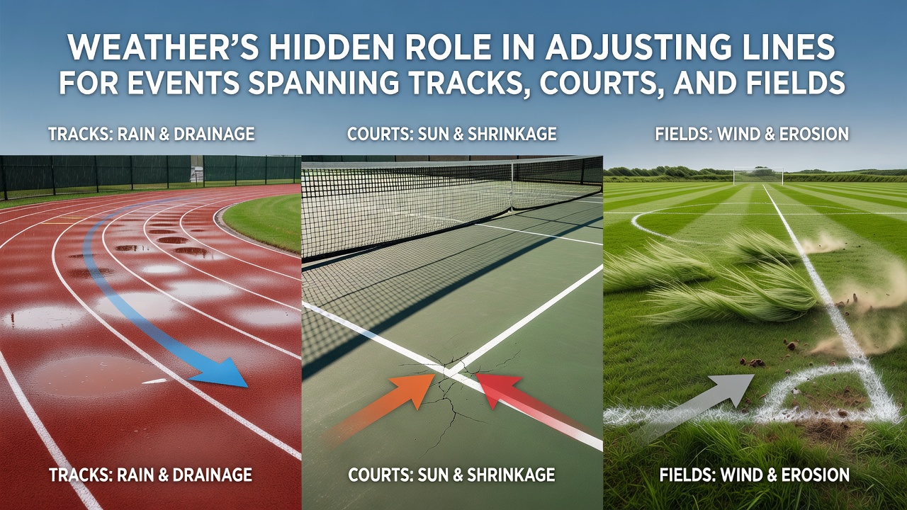 Adjustments to betting lines due to weather on tennis courts and cricket fields