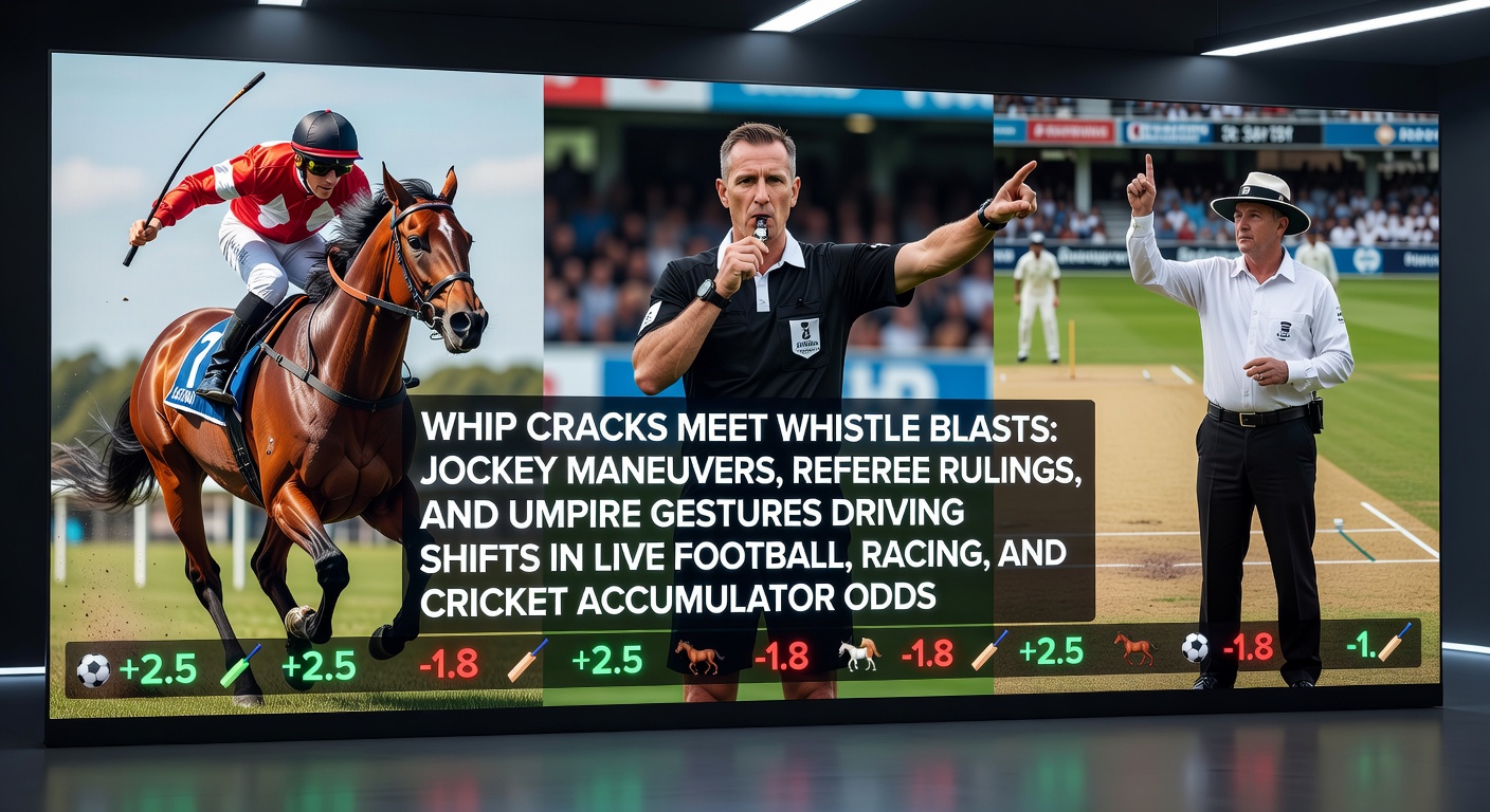 Jockey cracking the whip during a tense horse race finish, with odds boards shifting in the background